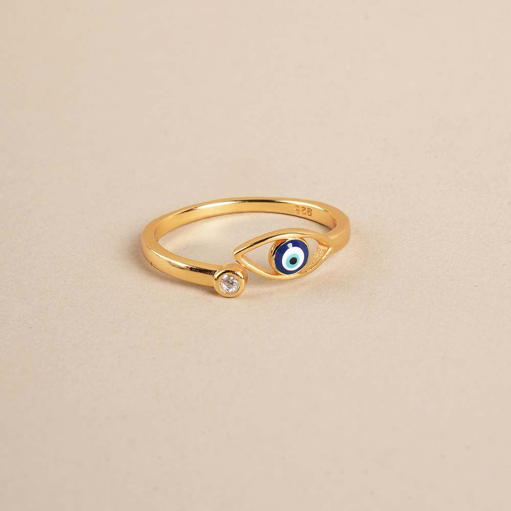 Evil Eye Zeinth Open 925 Silver Ring