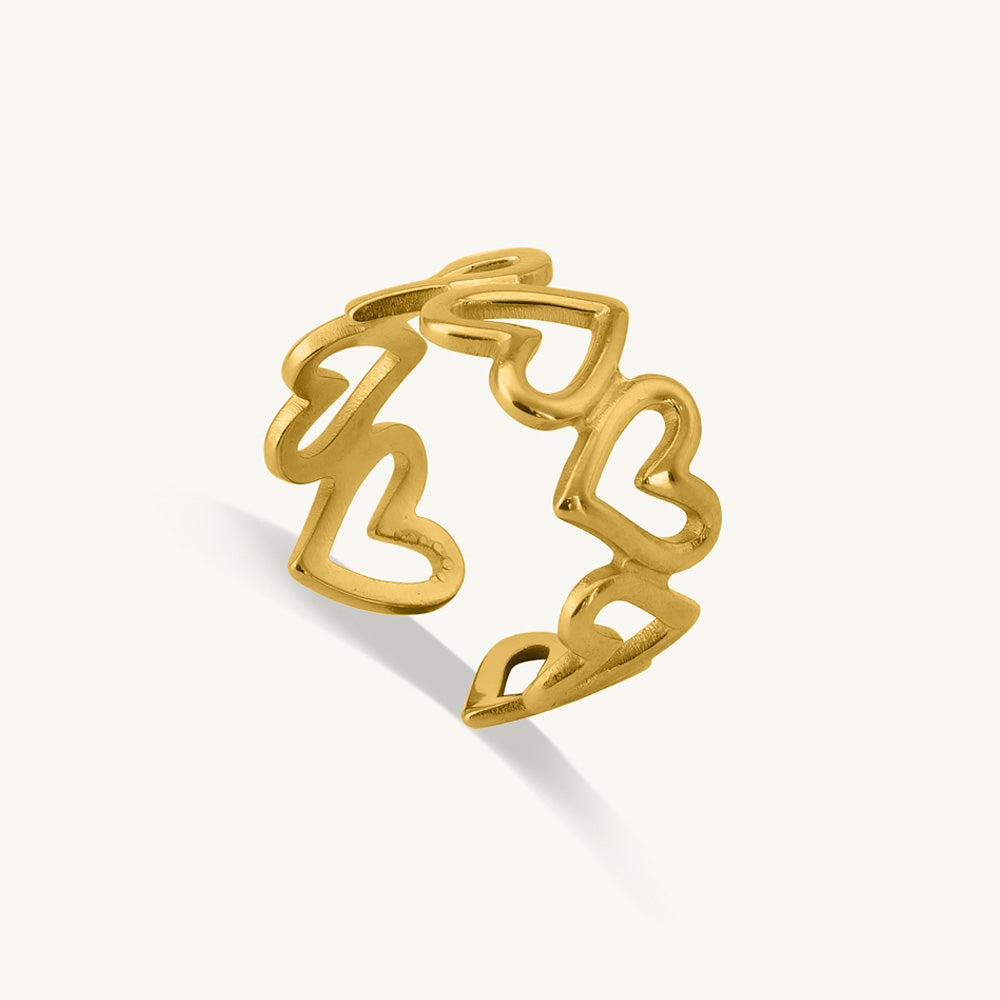 Linked Love Hollow Heart Ring-TEST