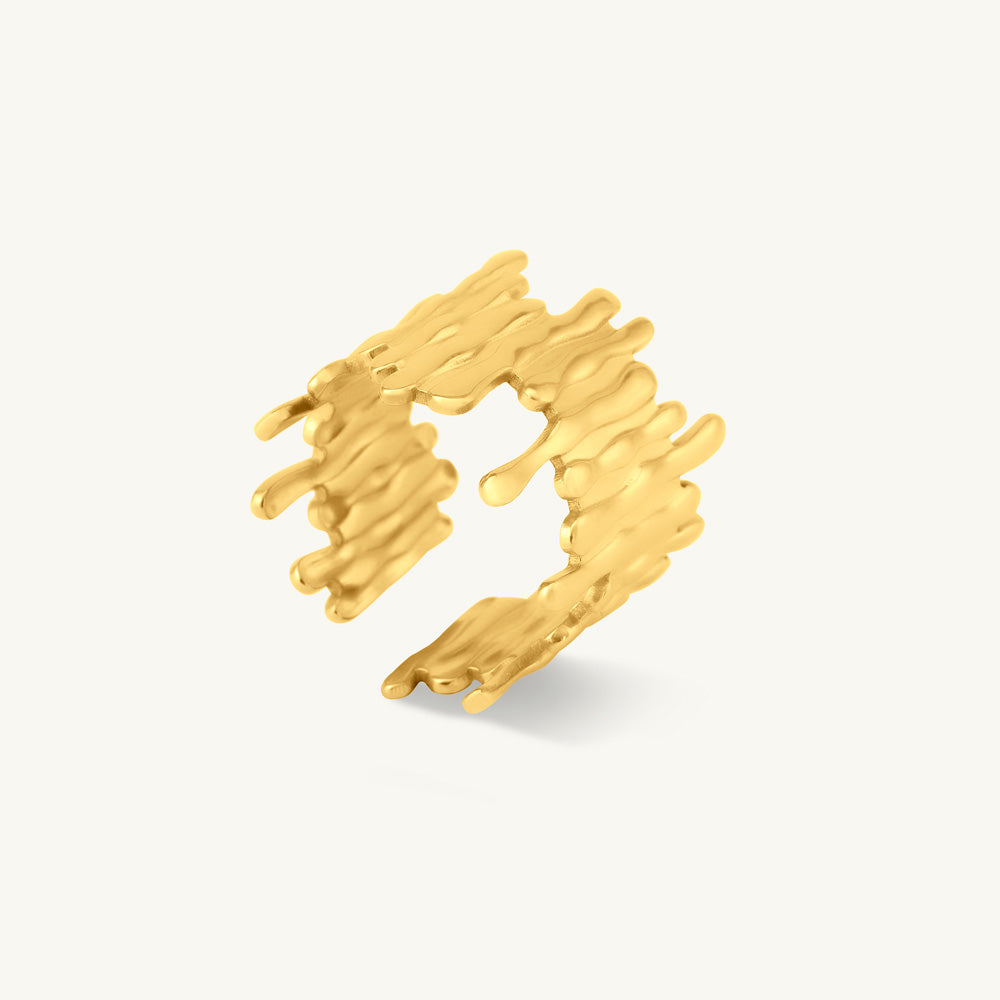 Golden Drip Texture Ring-TEST