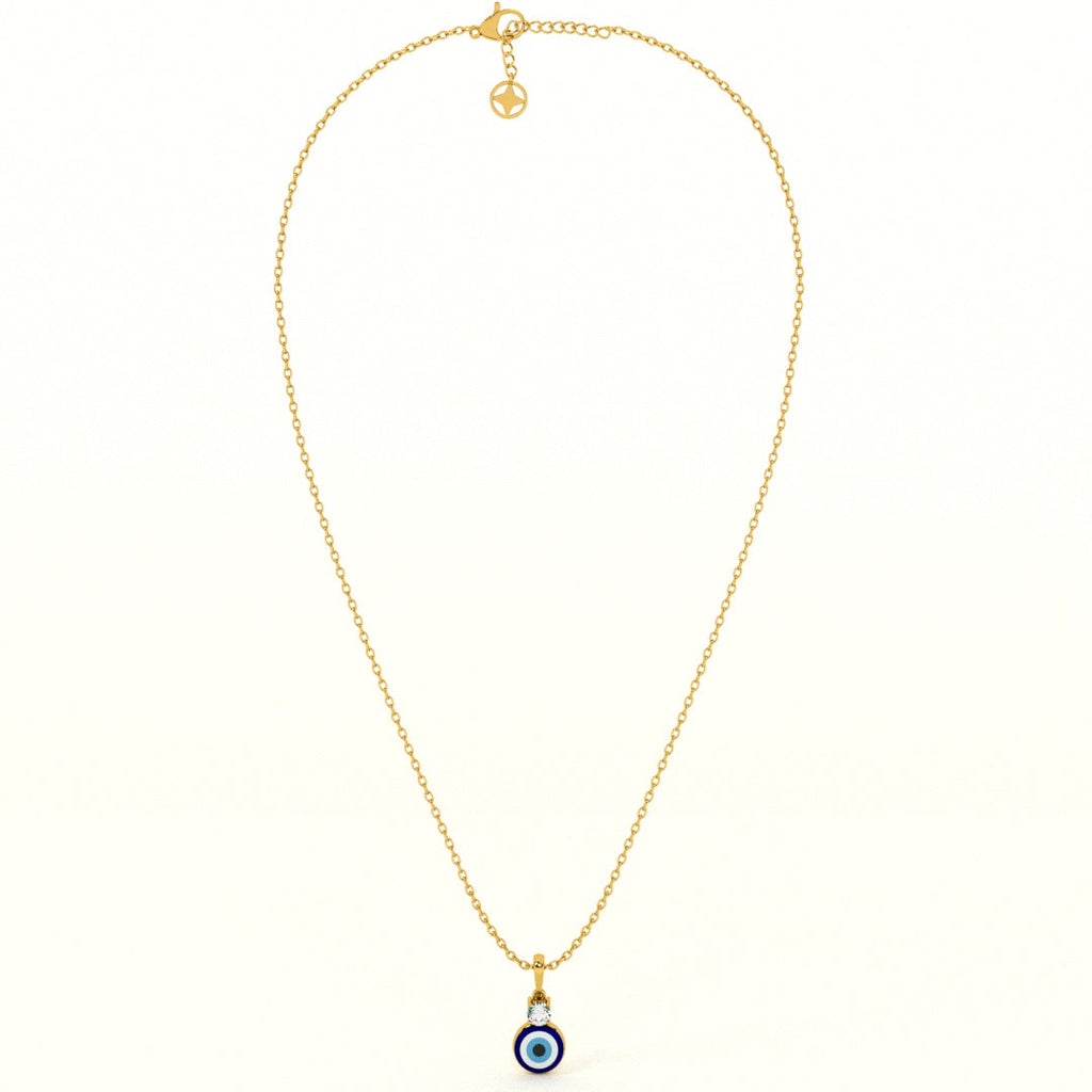 Single Stone Evil Eye 925 Silver Necklace