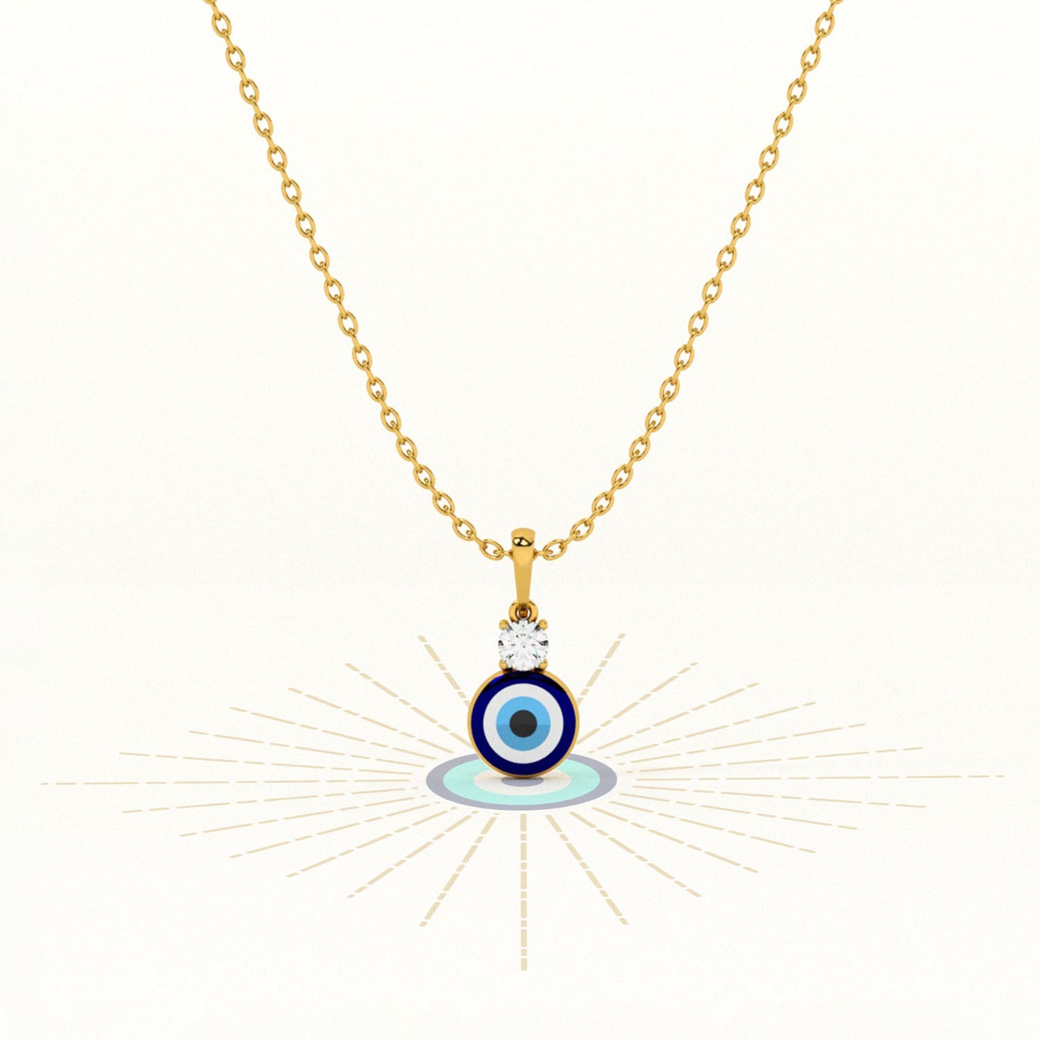 Single Stone Evil Eye 925 Silver Necklace