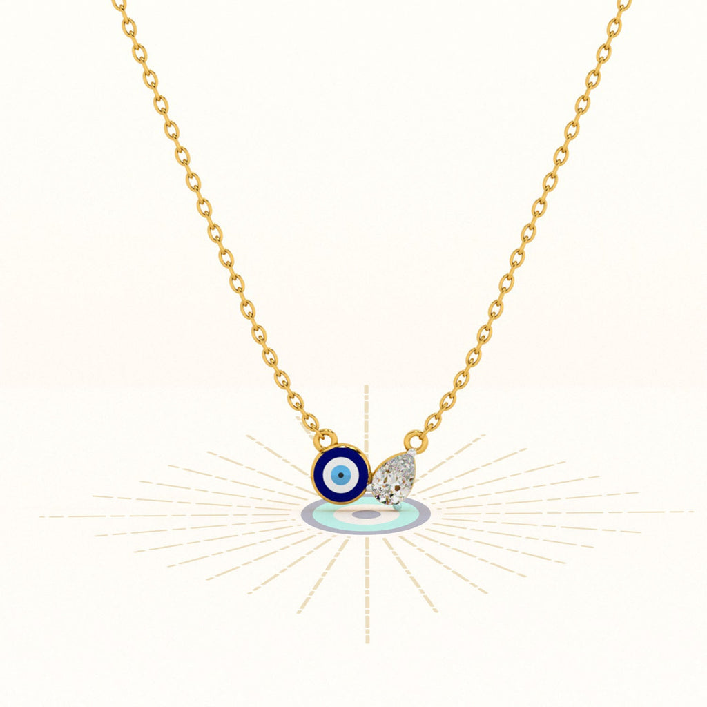 Evil Eye DuoStone 925 Silver Necklace