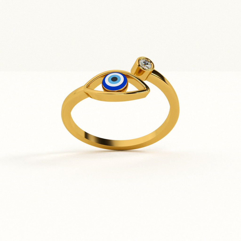Evil Eye Zeinth Open 925 Silver Ring