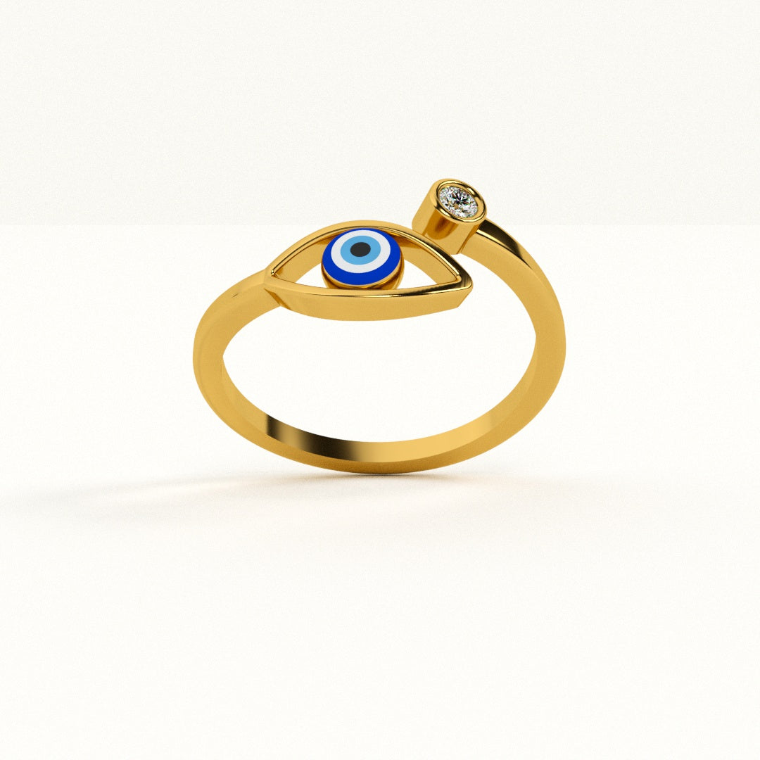 Evil Eye Zeinth Open 925 Silver Ring