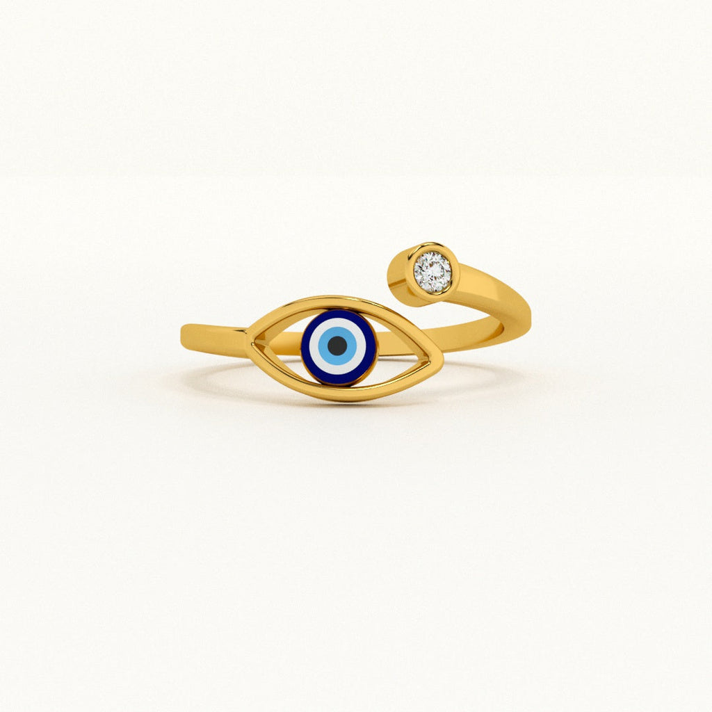 Evil Eye Zeinth Open 925 Silver Ring