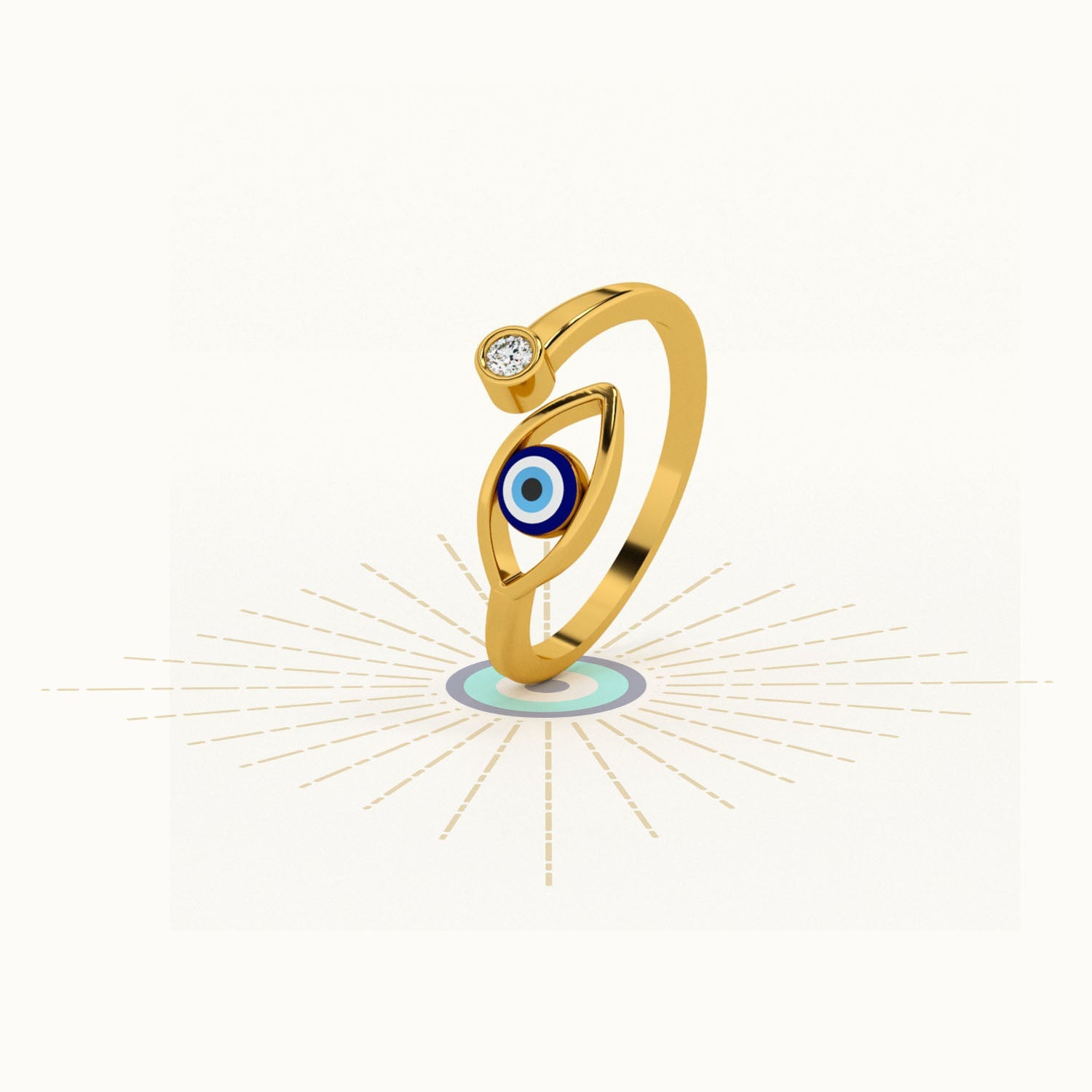 Evil Eye Zeinth Open 925 Silver Ring